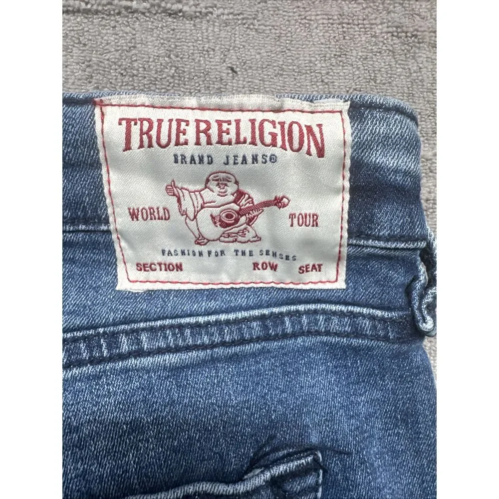 true religion rocco Moto Stitched relaxed skinny jeans 36x33‎ Blue Denim
